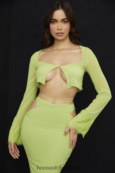 House of CB tara limenvihreä georgette rajattu toppi Z000Z737 vaatetus