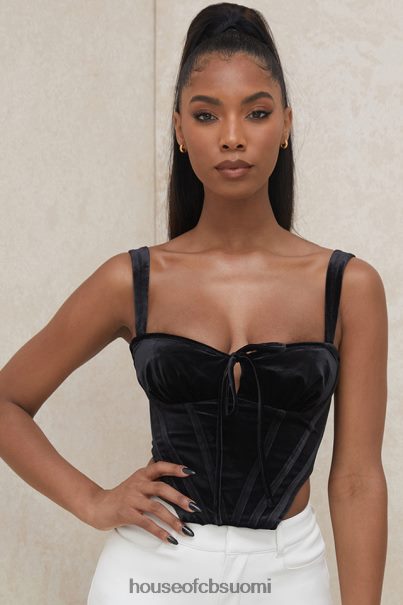 House of CB Aayla Black Velvet Cupped Corset Top Z000Z99 vaatetus