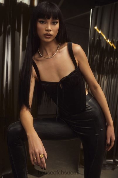 House of CB Aayla Black Velvet Cupped Corset Top Z000Z99 vaatetus