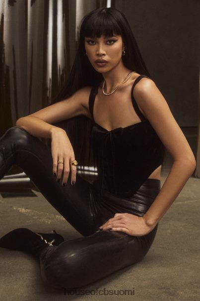 House of CB Aayla Black Velvet Cupped Corset Top Z000Z99 vaatetus