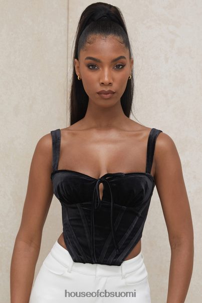 House of CB Aayla Black Velvet Cupped Corset Top Z000Z99 vaatetus