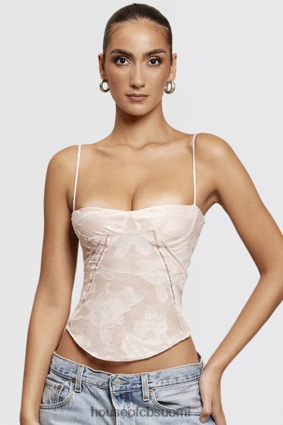 House of CB Lisette vaaleanpunainen kukkainen pitsinen camisole Z000Z704 vaatetus