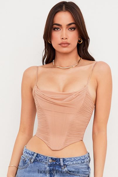House of CB Lottie beige mesh drape corset Z000Z80 vaatetus
