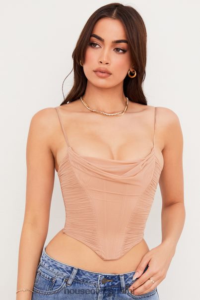 House of CB Lottie beige mesh drape corset Z000Z80 vaatetus