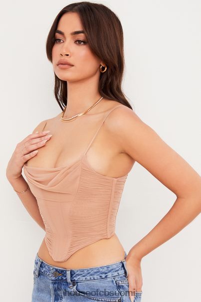 House of CB Lottie beige mesh drape corset Z000Z80 vaatetus