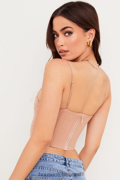 House of CB Lottie beige mesh drape corset Z000Z80 vaatetus