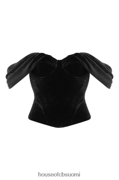 House of CB angelica musta sametti draped korsetti Z000Z96 vaatetus