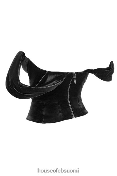 House of CB angelica musta sametti draped korsetti Z000Z96 vaatetus
