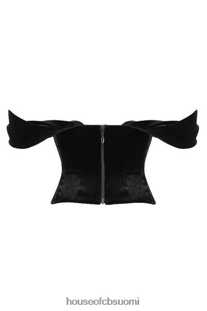 House of CB angelica musta sametti draped korsetti Z000Z96 vaatetus