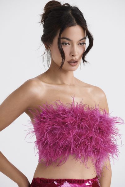 House of CB fenella kuuma pinkki trimmattu bandeau Z000Z698 vaatetus