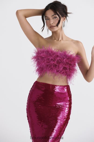 House of CB fenella kuuma pinkki trimmattu bandeau Z000Z698 vaatetus