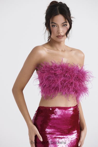 House of CB fenella kuuma pinkki trimmattu bandeau Z000Z698 vaatetus