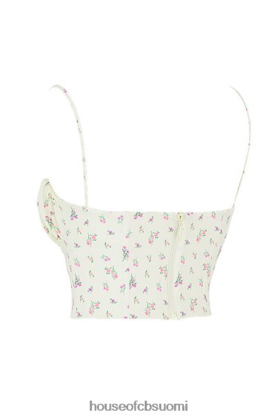 House of CB lilibeth lemon ditsy kukkainen kerätty bustier toppi Z000Z88 vaatetus