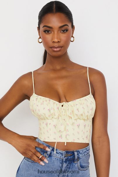 House of CB lilibeth lemon ditsy kukkainen kerätty bustier toppi Z000Z88 vaatetus