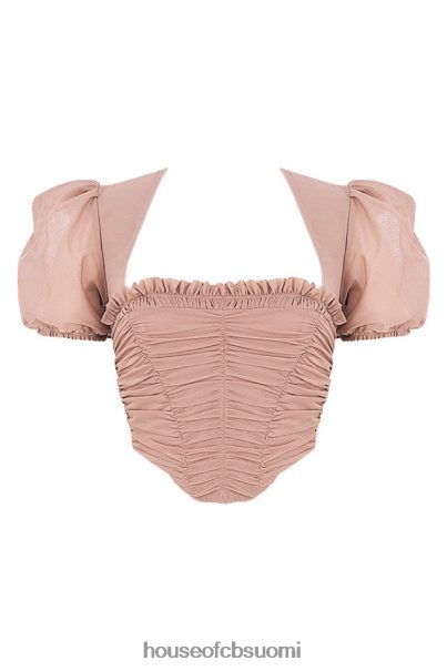 House of CB nora tan mesh puff sleeve rypytetty korsetti Z000Z90 vaatetus