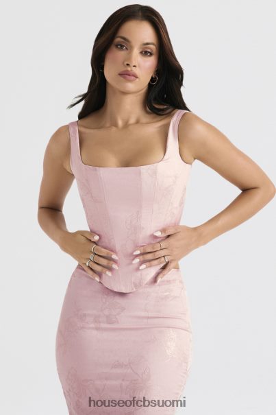 House of CB rafa pink kukkainen satiininen pitkäsiimakorsetti Z000Z34 vaatetus