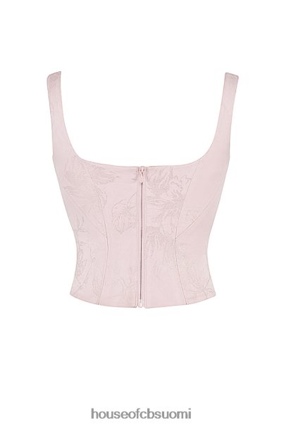 House of CB rafa pink kukkainen satiininen pitkäsiimakorsetti Z000Z34 vaatetus