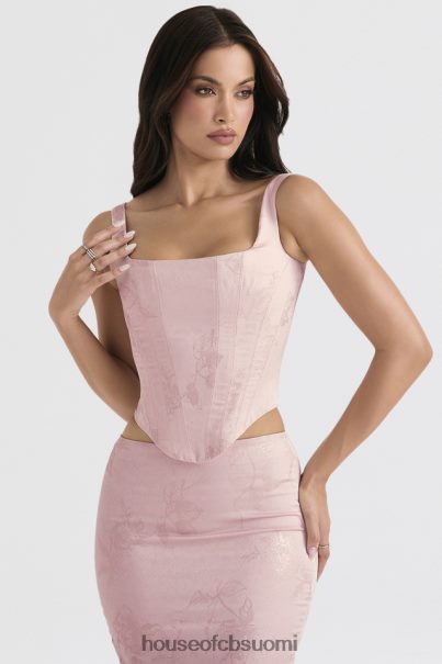 House of CB rafa pink kukkainen satiininen pitkäsiimakorsetti Z000Z34 vaatetus