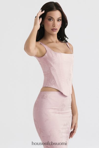 House of CB rafa pink kukkainen satiininen pitkäsiimakorsetti Z000Z34 vaatetus