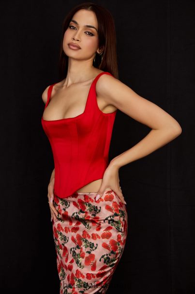 House of CB rafa scarlet satiininen pitkäsiima korsetti Z000Z62 vaatetus