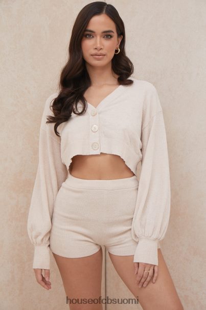 House of CB Meryl Cream -rajattu boxy neuletakki Z000Z783 vaatetus