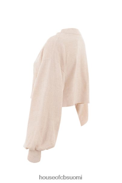 House of CB Meryl Cream -rajattu boxy neuletakki Z000Z783 vaatetus
