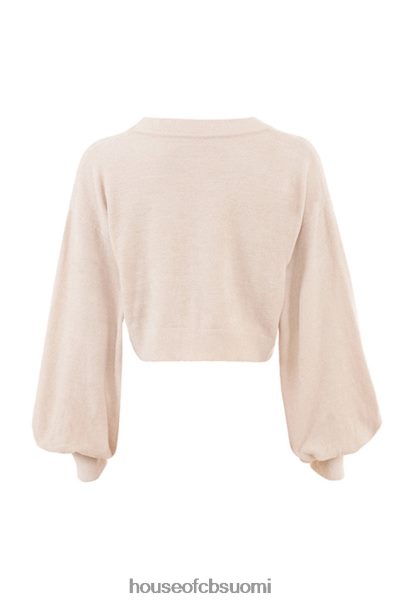 House of CB Meryl Cream -rajattu boxy neuletakki Z000Z783 vaatetus