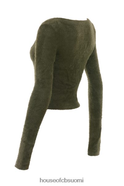 House of CB gene khaki pehmeä pörröinen neuletakki Z000Z658 vaatetus