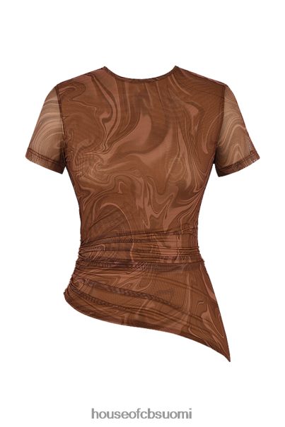 House of CB Claudie kaakaopyörrekuvioinen epäsymmetrinen t-paita Z000Z751 vaatetus