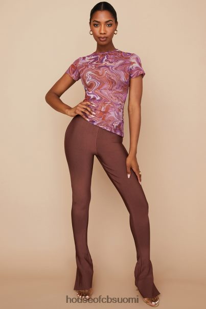 House of CB claudie purple swirl epäsymmetrinen t-paita Z000Z750 vaatetus
