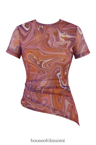 House of CB claudie purple swirl epäsymmetrinen t-paita Z000Z750 vaatetus