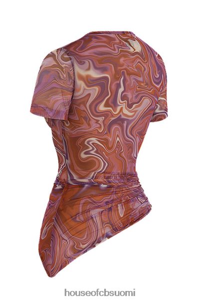 House of CB claudie purple swirl epäsymmetrinen t-paita Z000Z750 vaatetus