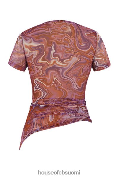 House of CB claudie purple swirl epäsymmetrinen t-paita Z000Z750 vaatetus