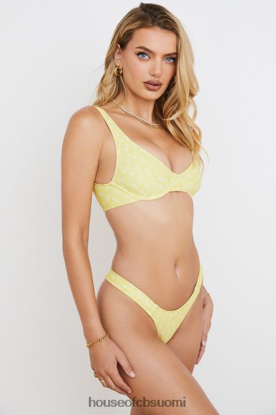 House of CB mariposa keltainen valkoinen kukkaprintti bikinit Z000Z1237 vaatetus